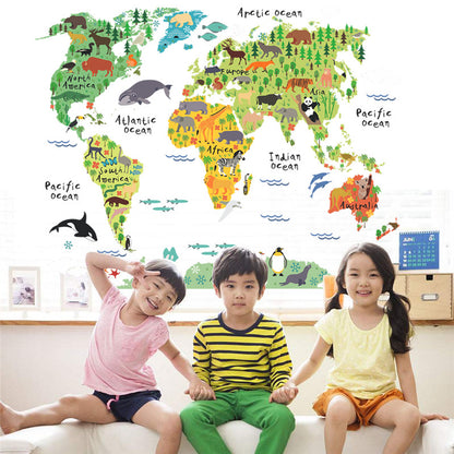 Home World Map Wall Sticker for Bedroom or Office by HitMyNeed