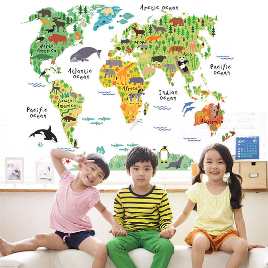 Home World Map Wall Sticker for Bedroom or Office by HitMyNeed