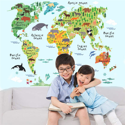 Home World Map Wall Sticker for Bedroom or Office by HitMyNeed