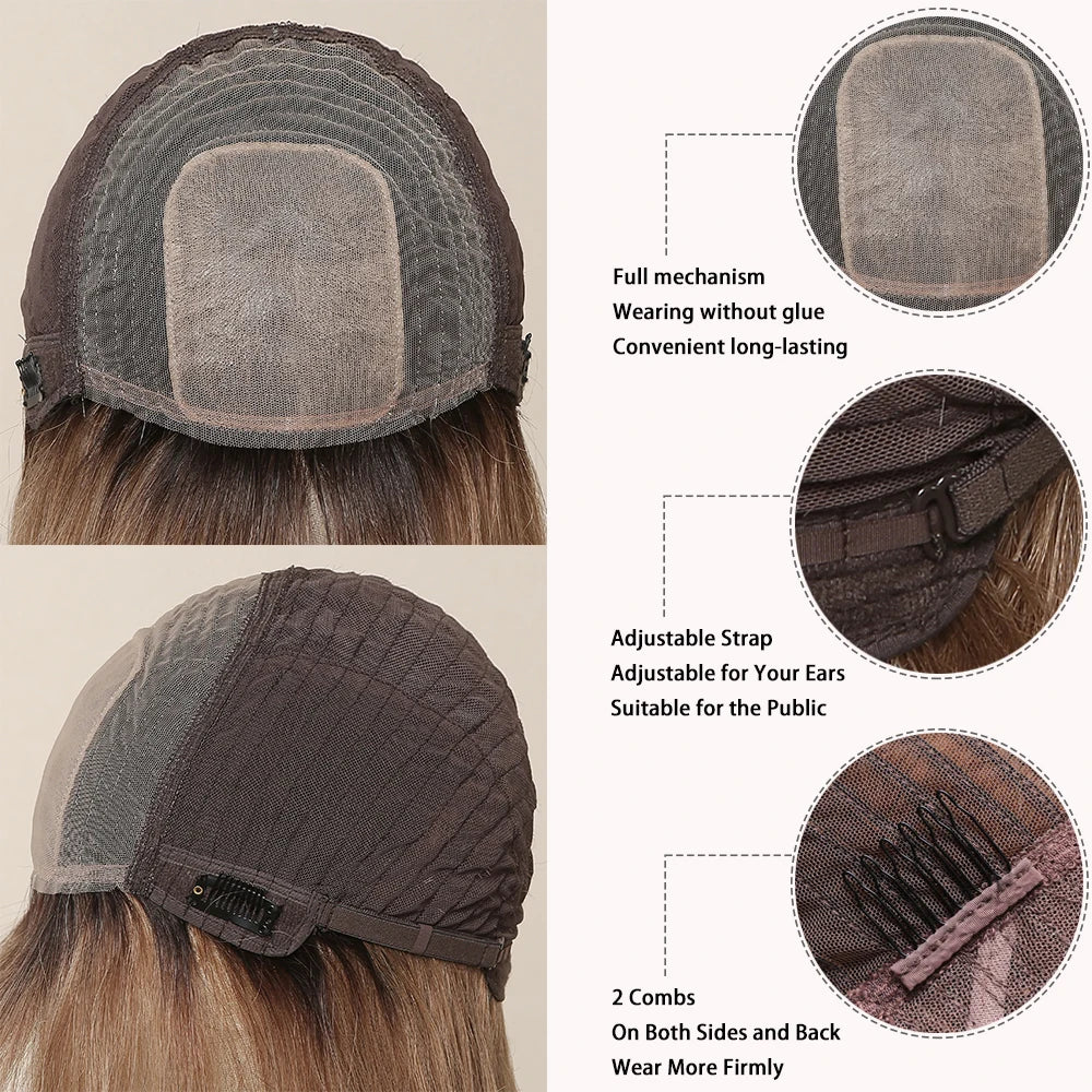 Honey Blonde 10" Straight Bob Wig with Bangs by HitMyNeed