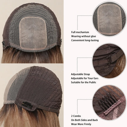 Honey Blonde 10" Straight Bob Wig with Bangs by HitMyNeed