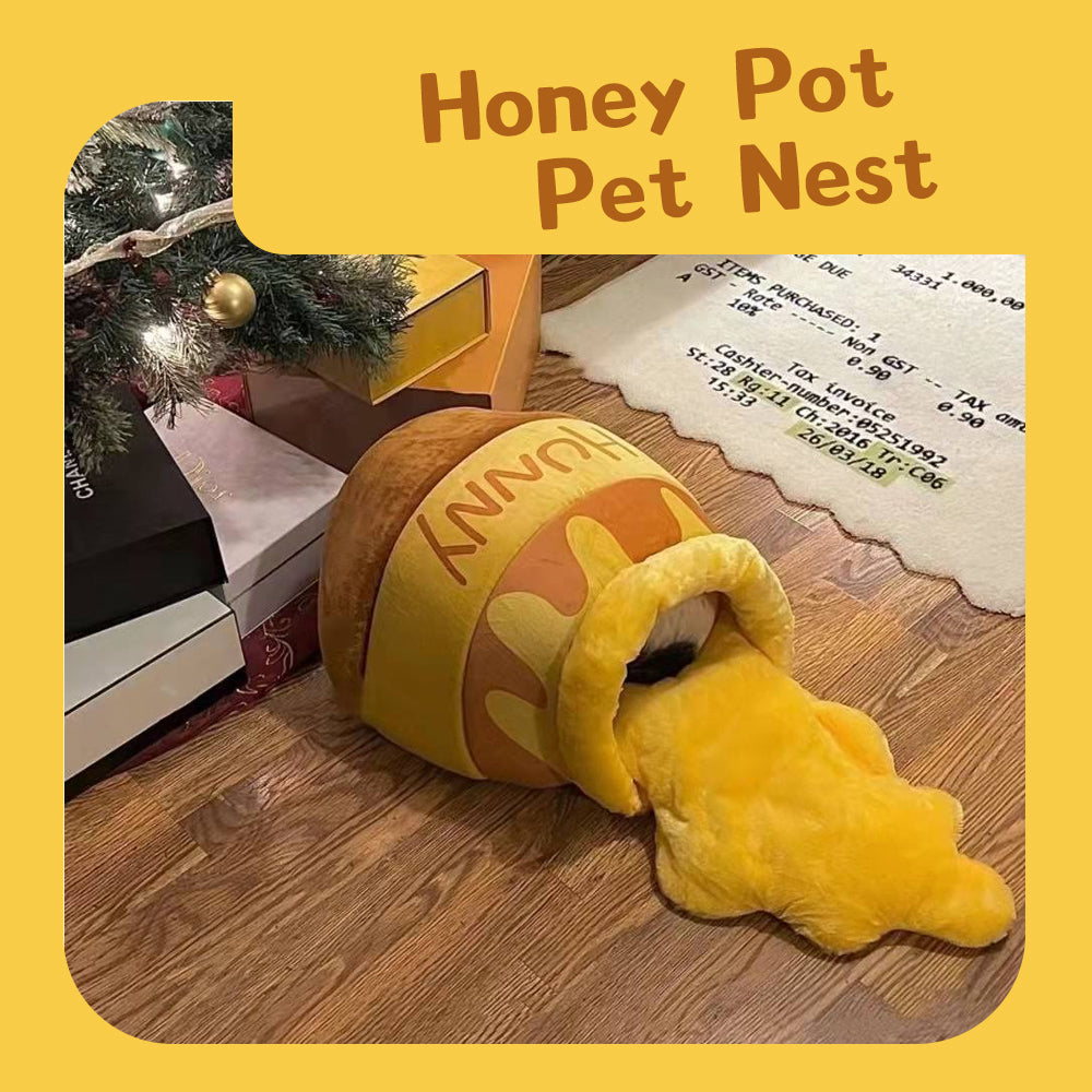 Honey Jar Cat Bed Cozy Covered Pet House by HitMyNeed