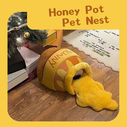 Honey Jar Cat Bed Cozy Covered Pet House by HitMyNeed