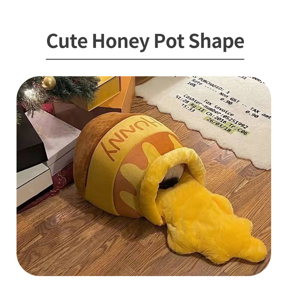 Honey Jar Cat Bed Cozy Covered Pet House by HitMyNeed