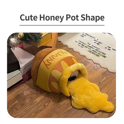 Honey Jar Cat Bed Cozy Covered Pet House by HitMyNeed