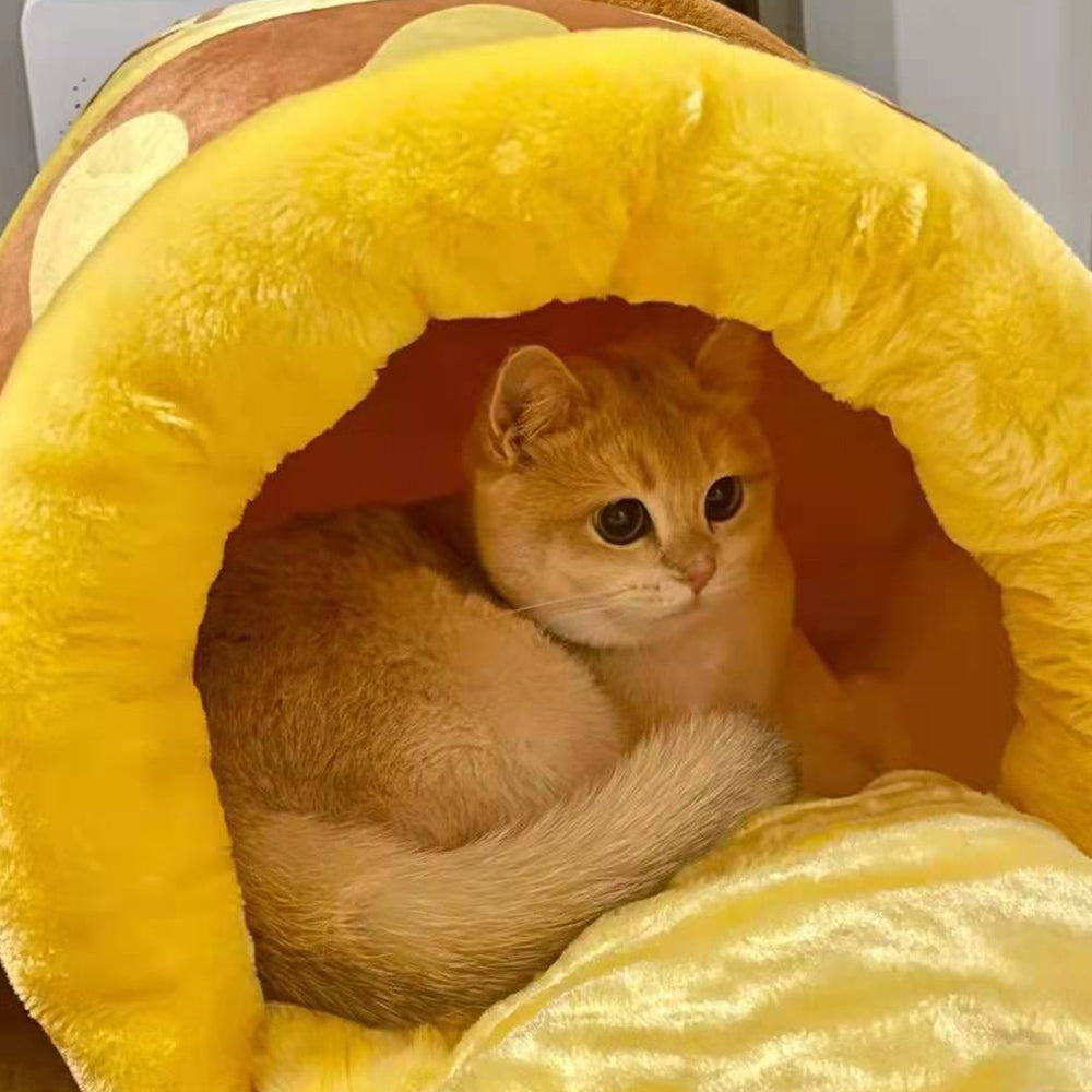 Honey Jar Cat Bed Cozy Covered Pet House by HitMyNeed