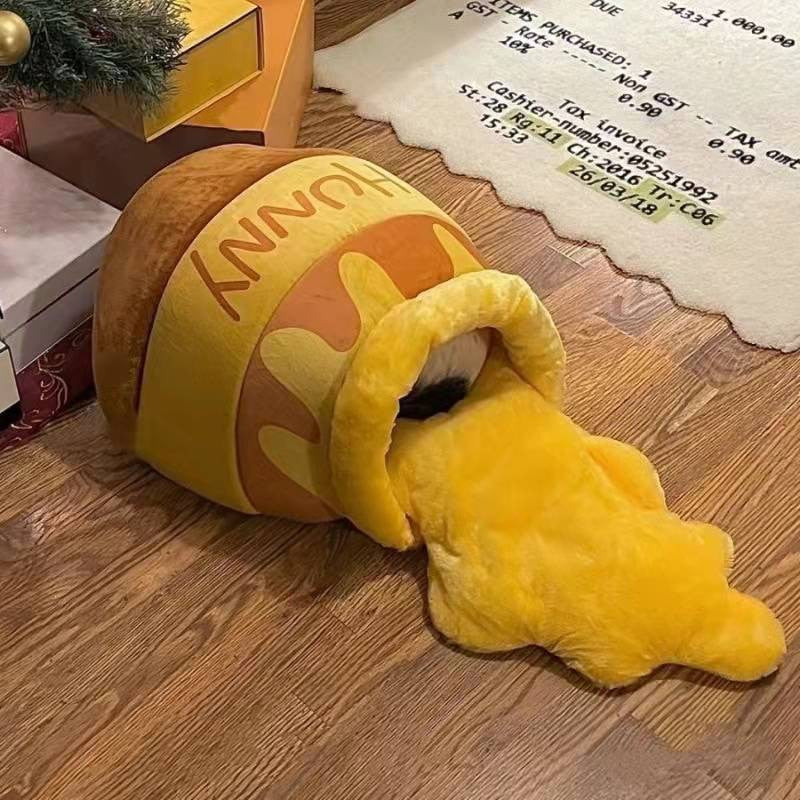 Honey Pot Cat Cave Bed - Cozy Enclosed Cat House by HitMyNeed