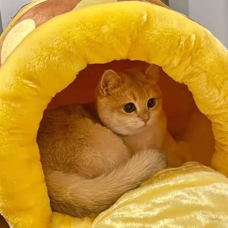 Honey Pot Cat Cave Bed - Cozy Enclosed Cat House by HitMyNeed
