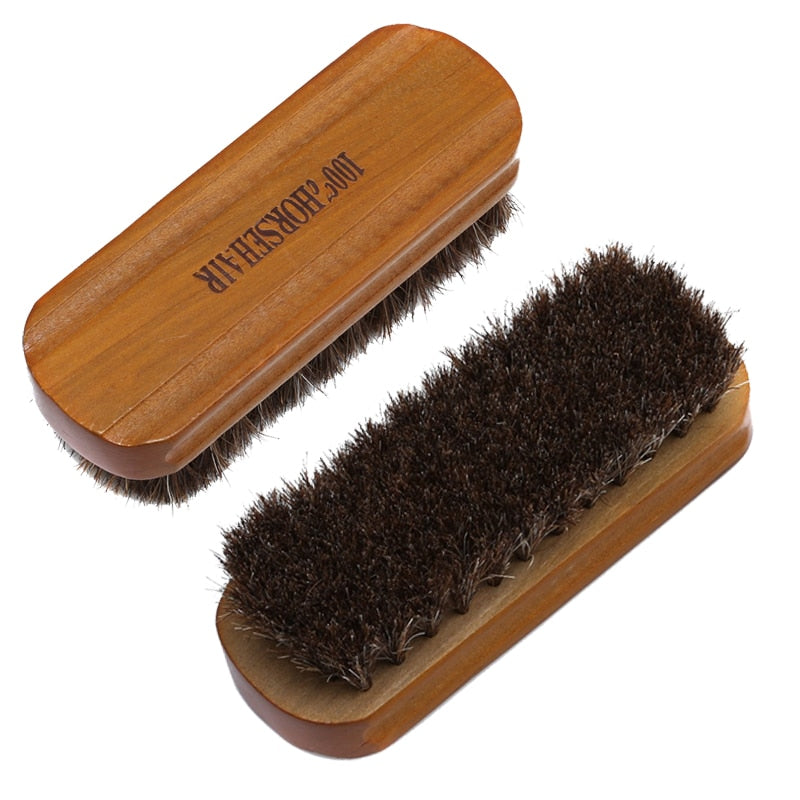 Horsehair Shoe Polish Brush with Wooden Handle by HitMyNeed