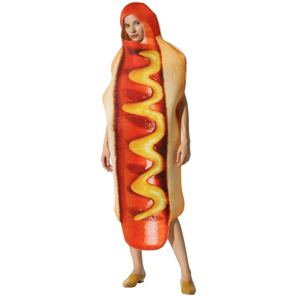 Hot Dog Costume with Bun and Mustard for Adults by HitMyNeed