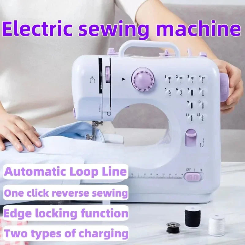 Household Mini Electric Sewing Machine with 12 Stitches by HitMyNeed