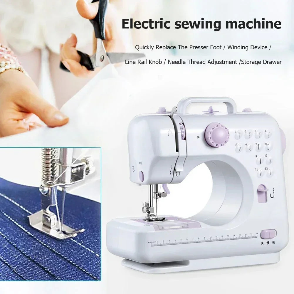 Household Mini Electric Sewing Machine with 12 Stitches by HitMyNeed