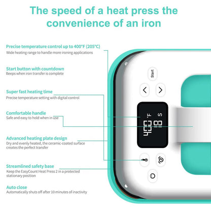 HP6 Mini Heat Press 7×5 Inch Handheld with Timer by HitMyNeed
