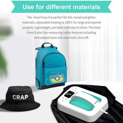 HP6 Mini Heat Press 7×5 Inch Handheld with Timer by HitMyNeed