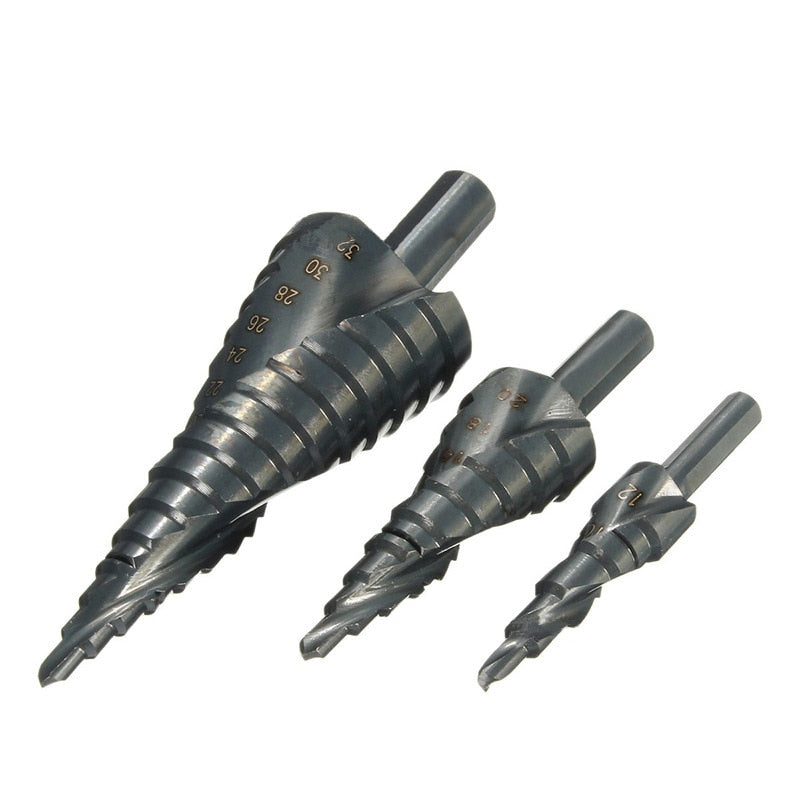 HSS Step Drill Bits Cone Tool Set 3‑Piece by HitMyNeed