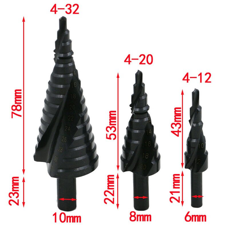 HSS Step Drill Bits Cone Tool Set 3‑Piece by HitMyNeed