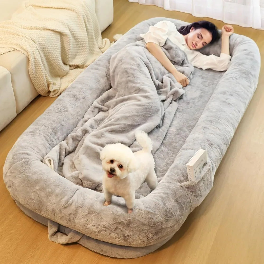 Human Dog Bed for Adults with Washable Waterproof Cover by HitMyNeed