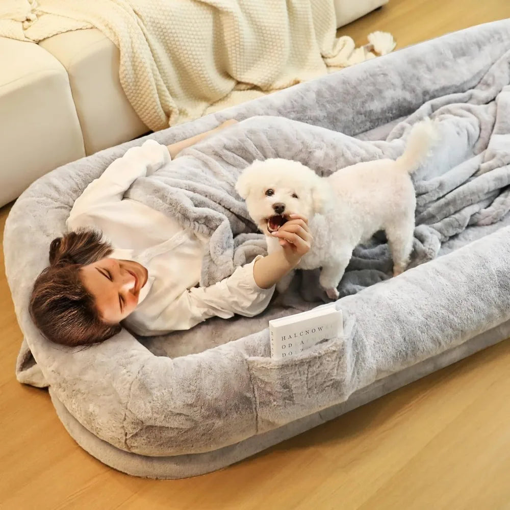 Human Dog Bed for Adults with Washable Waterproof Cover by HitMyNeed