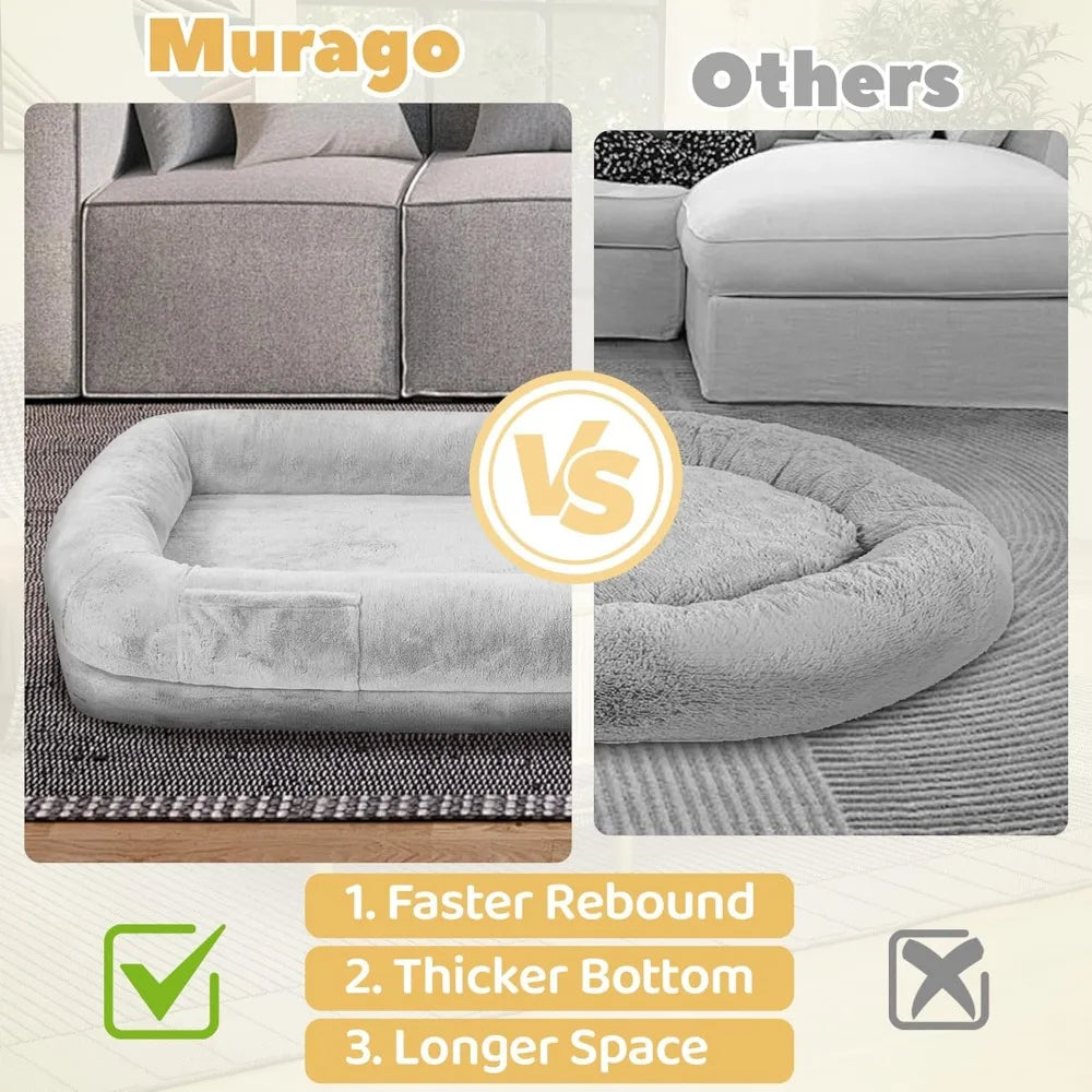 Human Dog Bed for Adults with Washable Waterproof Cover by HitMyNeed