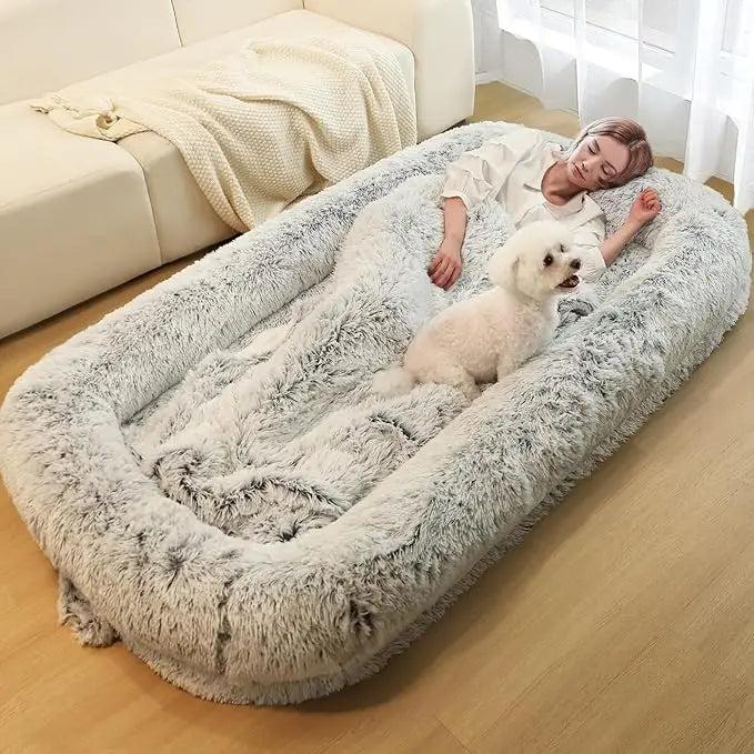 Human Dog Bed for Adults with Washable Waterproof Cover exlarge-light-grey by HitMyNeed