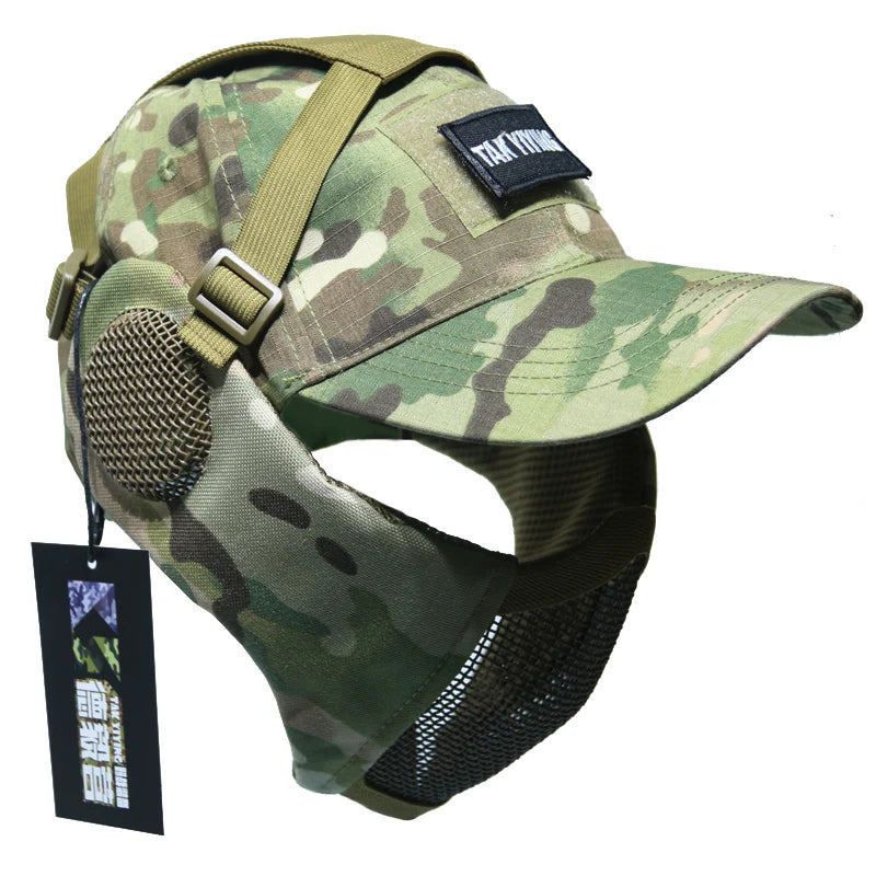 Hunting Foldable Mesh Airsoft Mask with Ear Protection by HitMyNeed