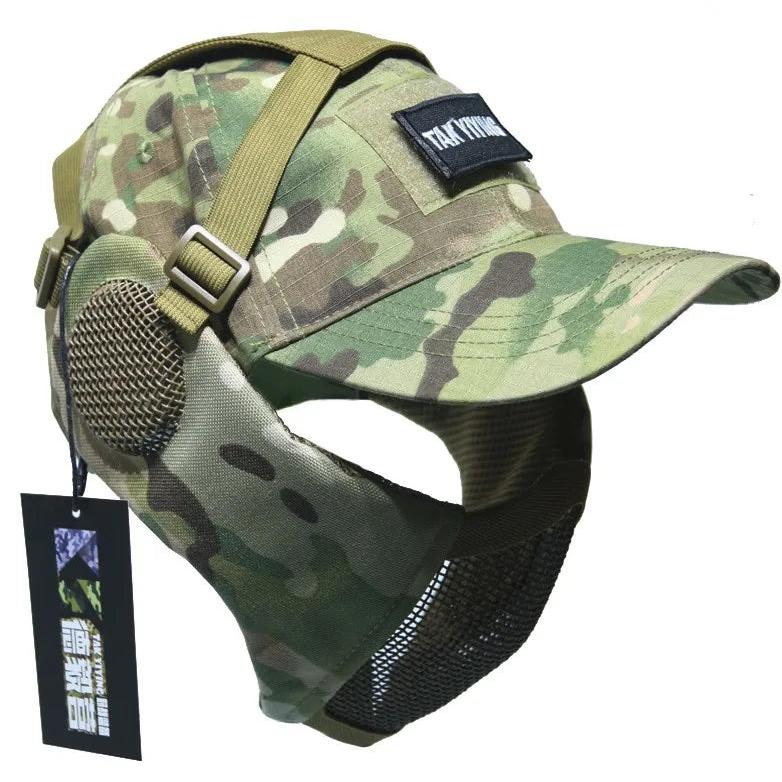 Hunting Foldable Mesh Airsoft Mask with Ear Protection camo by HitMyNeed