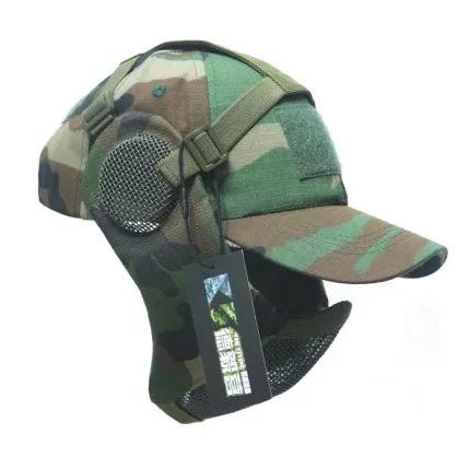 Hunting Foldable Mesh Airsoft Mask with Ear Protection wood by HitMyNeed