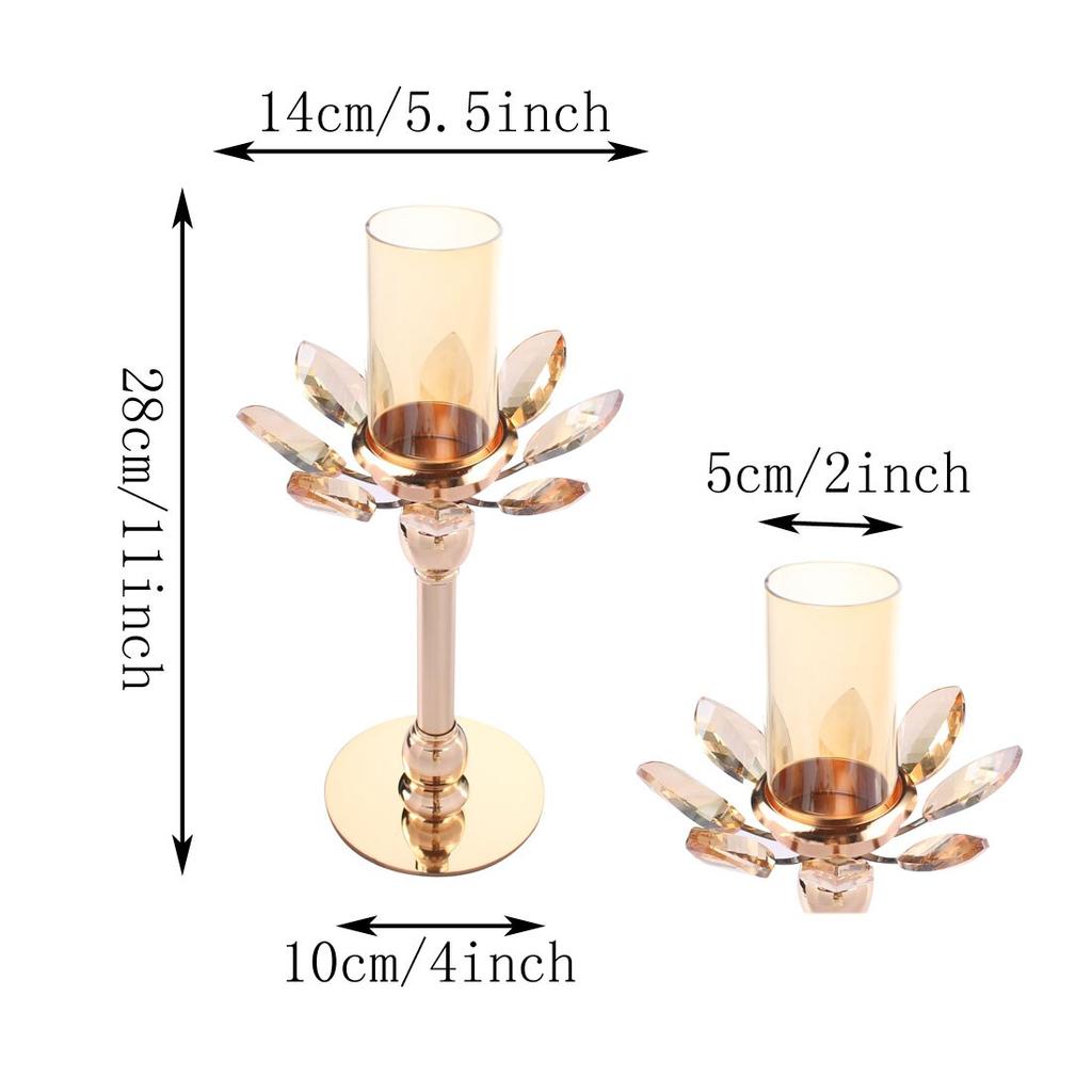 Hurricane Crystal Candle Holder Centerpiece 28cm by HitMyNeed