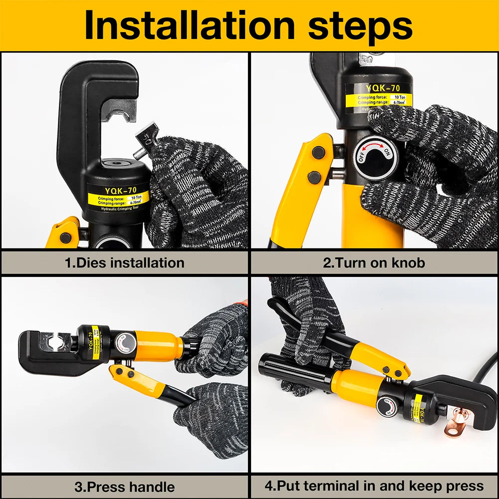 Hydraulic Crimping Pliers 4-120mm² with Dies Set by HitMyNeed