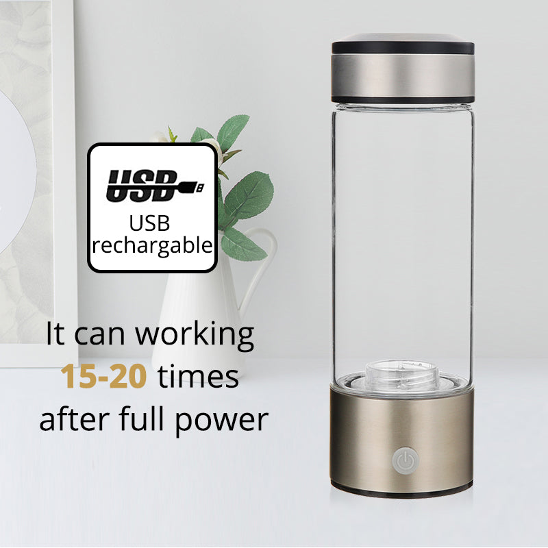 Hydrogen Water Bottle Ionizer with Glass Chamber by HitMyNeed
