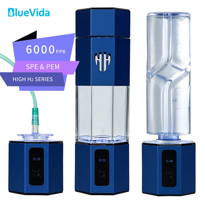 Hydrogen Water Generator Bottle 6000ppb H2 & Inhalation by HitMyNeed