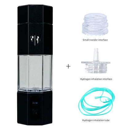 Hydrogen Water Generator Bottle 6000ppb H2 & Inhalation black-with-kit by HitMyNeed
