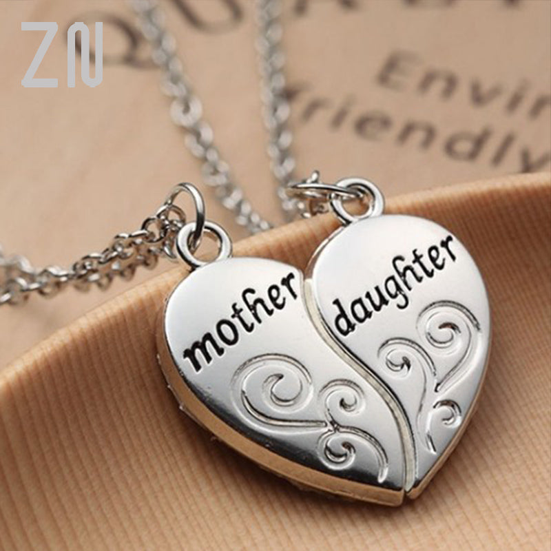 Hypoallergenic Mother Daughter Heart Necklace Set by HitMyNeed