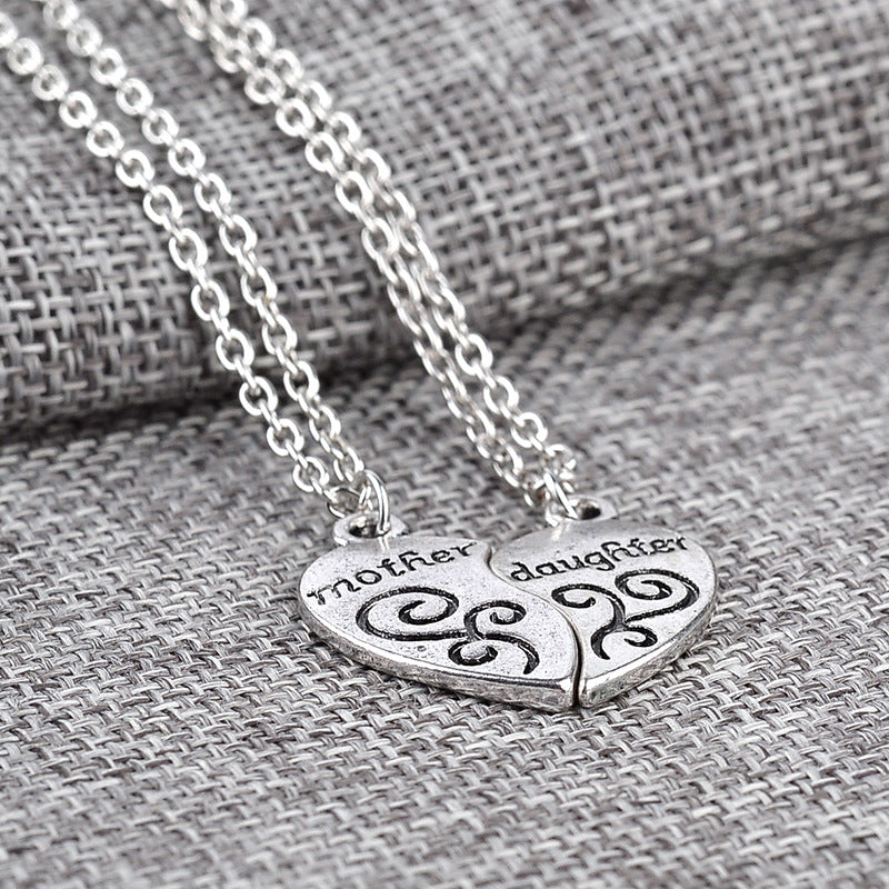 Hypoallergenic Mother Daughter Heart Necklace Set by HitMyNeed