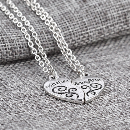 Hypoallergenic Mother Daughter Heart Necklace Set by HitMyNeed