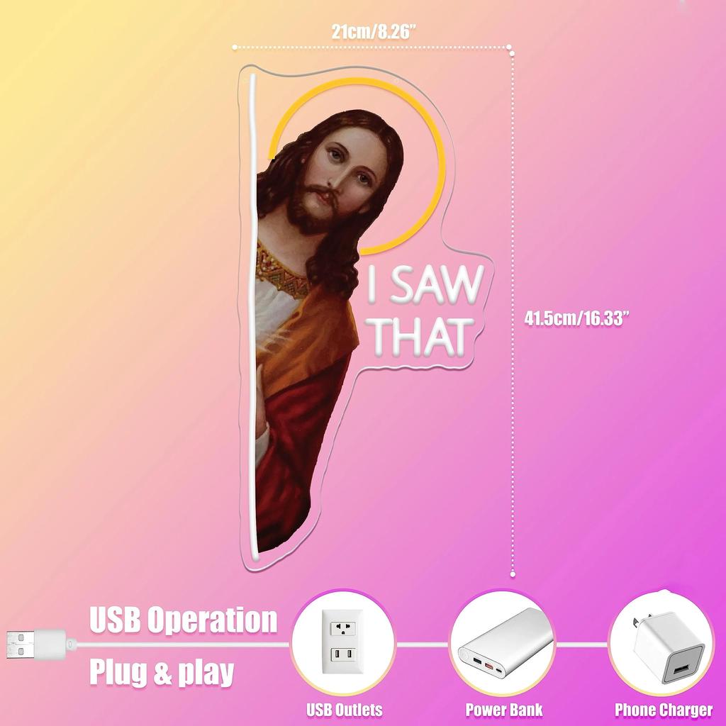 I Saw That God Neon Sign with Dimmable LED Light by HitMyNeed