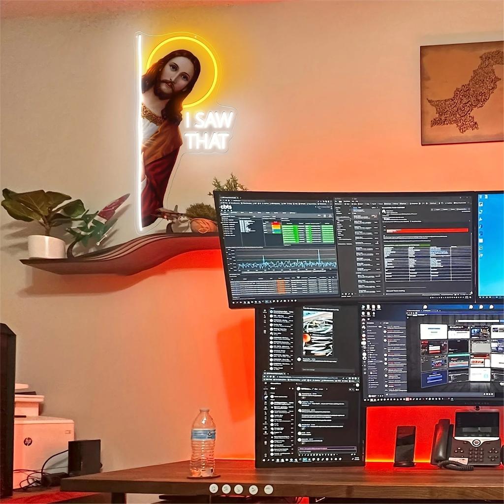 I Saw That God Neon Sign with Dimmable LED Light by HitMyNeed