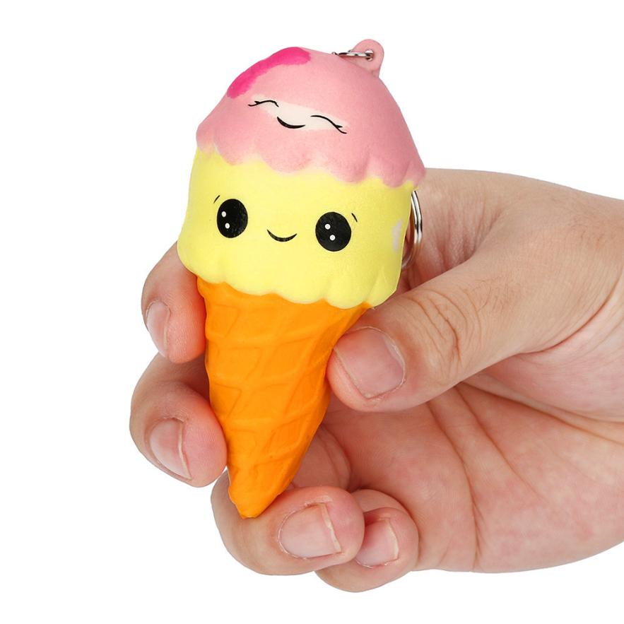 Ice Cream Squishy Stress Reliever Keychain Toy by HitMyNeed