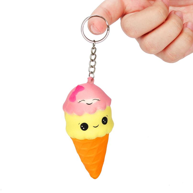 Ice Cream Squishy Stress Reliever Keychain Toy by HitMyNeed