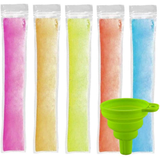 Ice Popsicle Bags with Funnel, 100-Pack by HitMyNeed