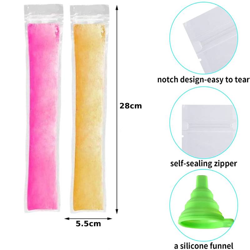 Ice Popsicle Bags with Funnel, 100-Pack by HitMyNeed