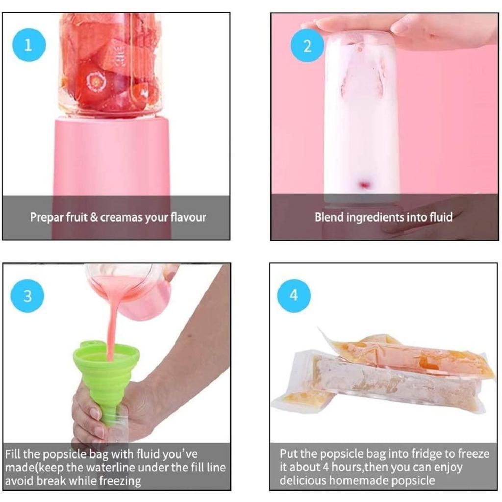 Ice Popsicle Bags with Funnel, 100-Pack by HitMyNeed