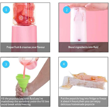 Ice Popsicle Bags with Funnel, 100-Pack by HitMyNeed