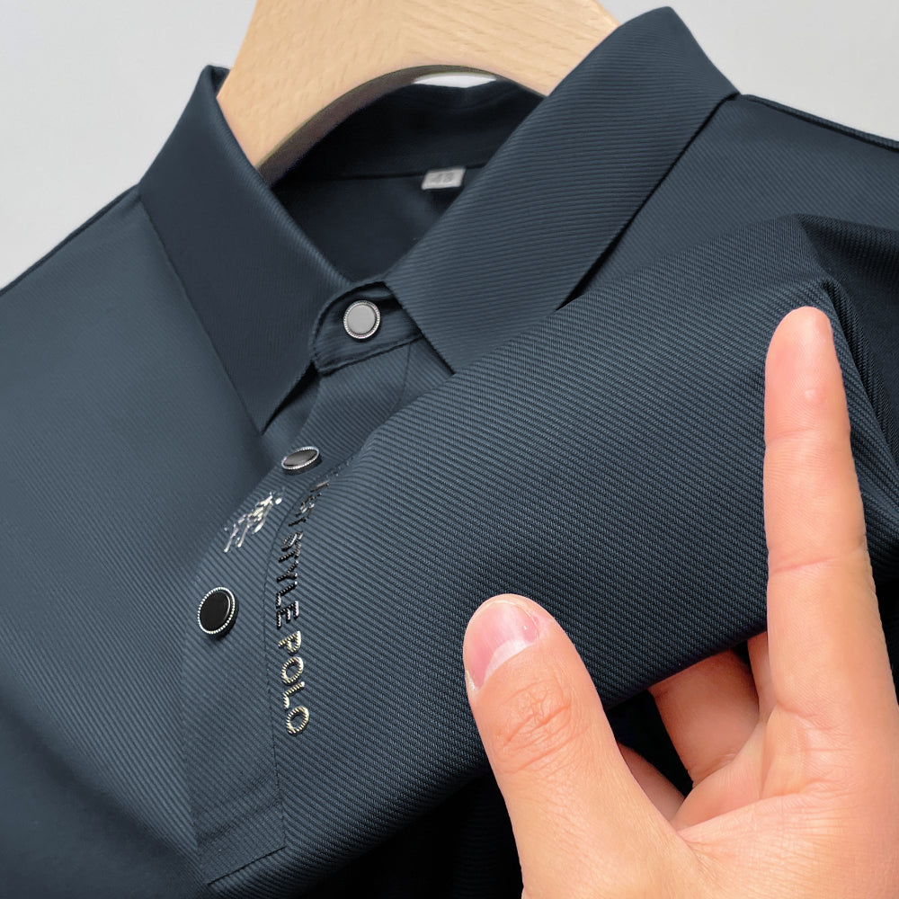 Ice Silk Embroidered Polo Shirt for Men shang 3xl-fits-85-90kg by HitMyNeed