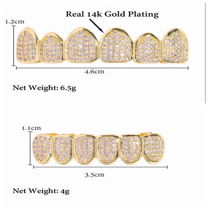 Iced Out CZ Teeth Grillz Set - Gold & Silver Tone by HitMyNeed