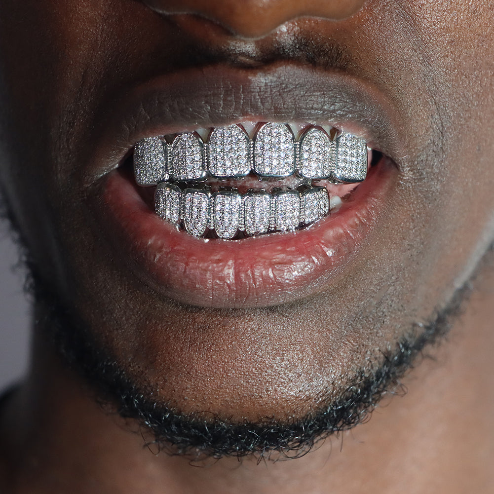 Iced Out CZ Teeth Grillz Set - Gold & Silver Tone by HitMyNeed