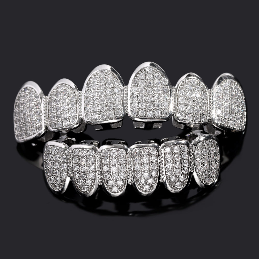 Iced Out CZ Teeth Grillz Set - Gold & Silver Tone by HitMyNeed