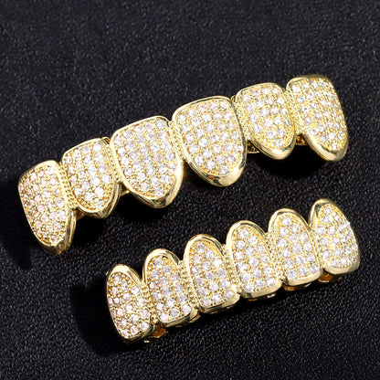 Iced Out CZ Teeth Grillz Set - Gold & Silver Tone by HitMyNeed