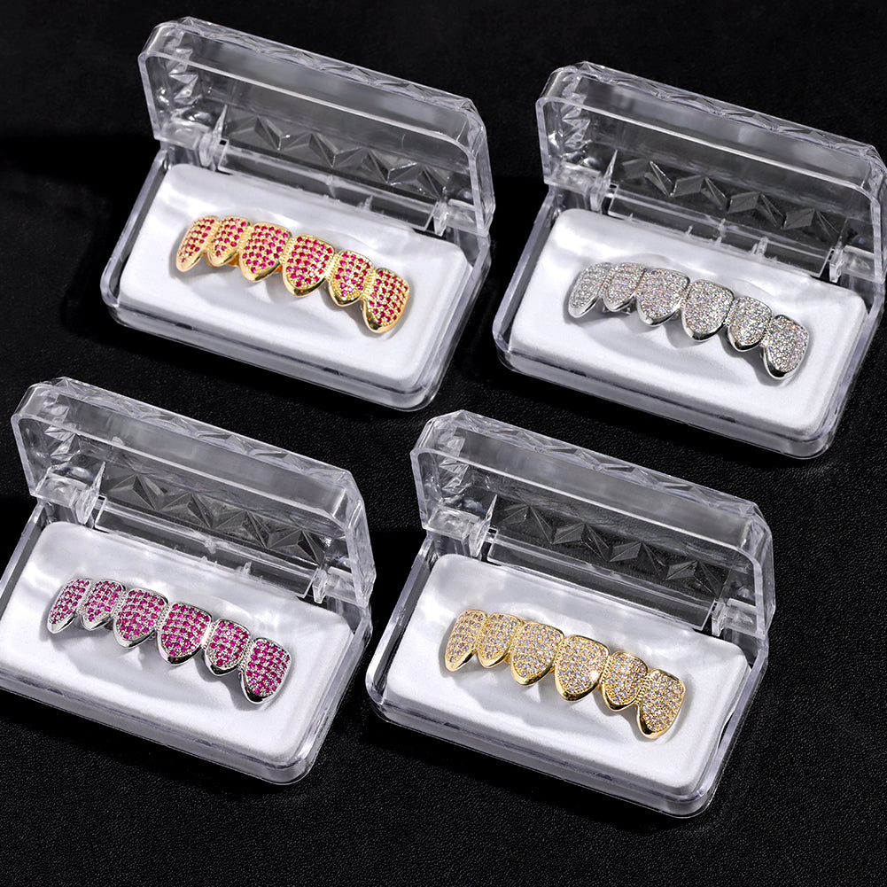 Iced Out CZ Teeth Grillz Set - Gold & Silver Tone by HitMyNeed