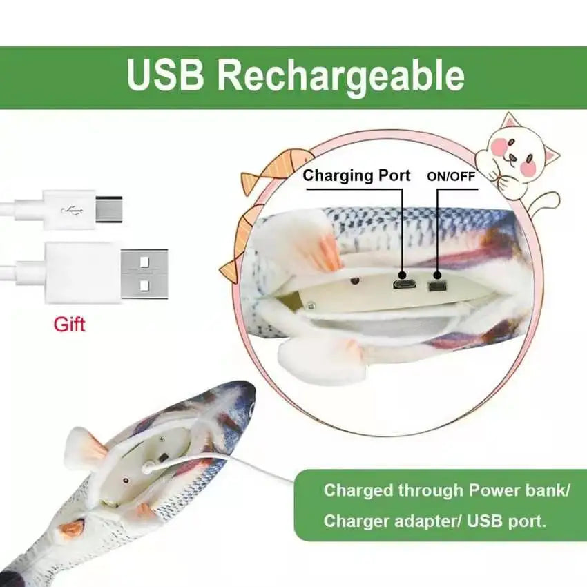 WiggleWhiskers USB Floppy Fish Toy